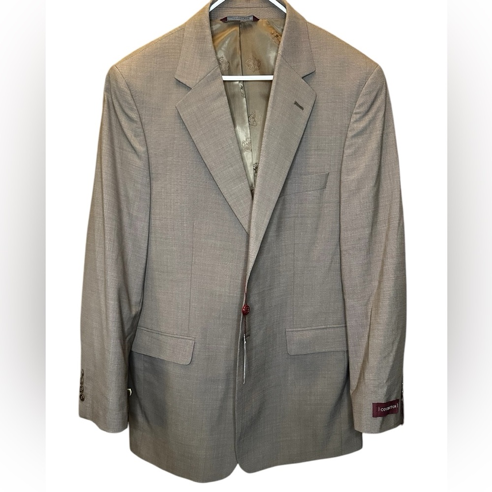 Covington suit Jacket tan NWT, business attire Old Money 42 L 44% wool CLASSY